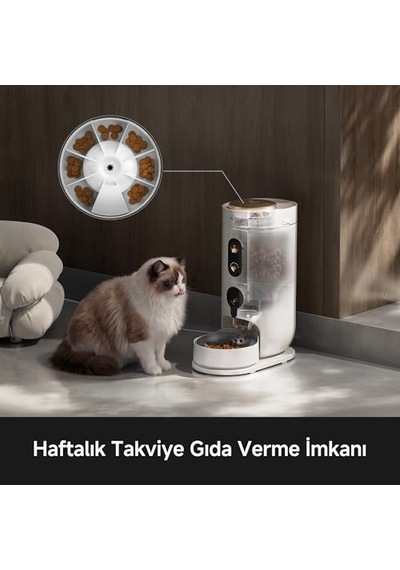 Mova Nutripal 10 Ultra Akıllı Evcil Hayvan Mama Makinesi, 4l Kapasite, Ai Besleme Programı, 1080p Hd Kamera, Çift Y