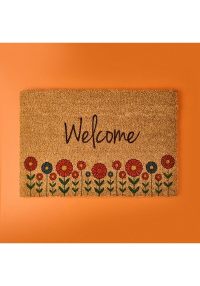Chilai Home Blattern Koko Çiçek Desenli Welcome Kapı Paspası - Renkli - 40x60 Cm Renkli
