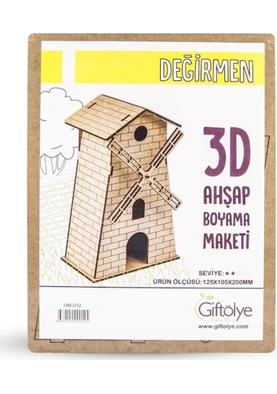 Ahşap Maket 3d Değirmen