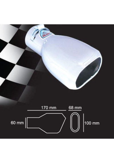Carmind Oval Yan Kesik Kromajlı Egzoz Ucu C-419d