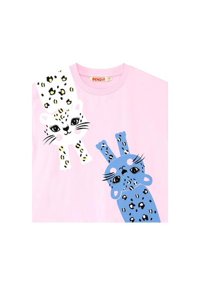 Denokids Muzip Kediler Kız Çocuk Elbise Pembe Denokids Muzip Kediler Kız Çocuk Elbise Pembe