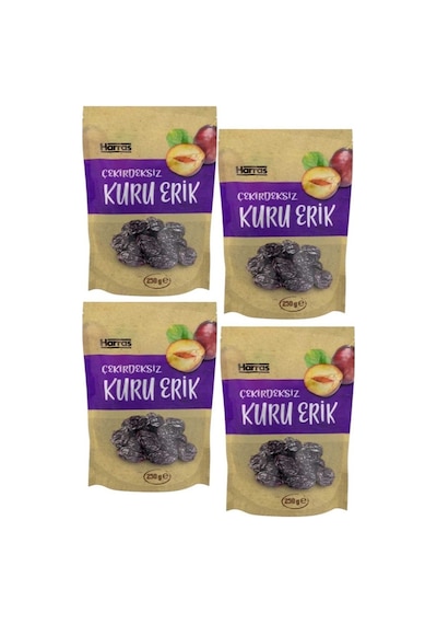 Çekirdeksiz Kuru Erik 4'lü Paket Lezzetli & Doğal Atıştırmalık 4 Adet X 175 Gr 175 G