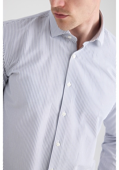 Twn Slim Fit Lacivert Çizgili Gömlek 5ef02ıg13288m Çok Renkli