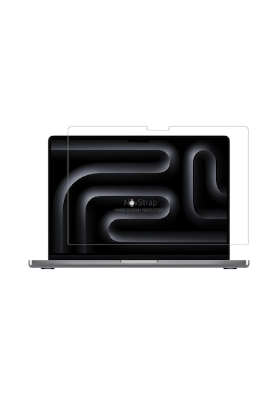 Novstrap Apple Macbook Pro 14 İnç M4 A3401 A3112 A3185 İle Uyumlu Parlak Kılıf + Şeffaf Klavye Kılıfı + Film Pembe