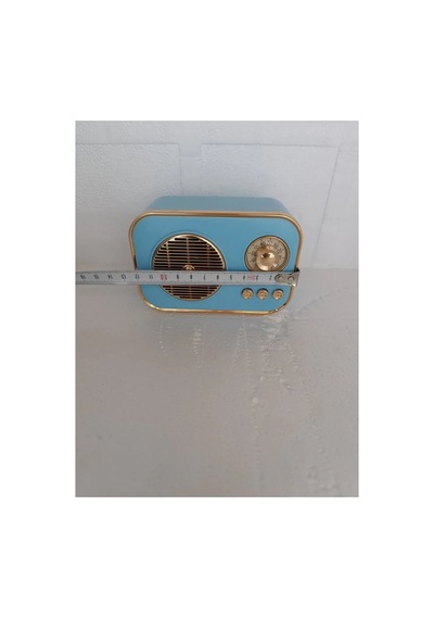 Nostaljik Retro Radio Parlak Kaplama Bluetooth Bağlantılı Hoparlör Mavi