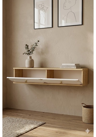 Tda1297dbg Alfa Dresuar , Antre Hol Rafı Safirmeşe-beyaz-gold 120cm