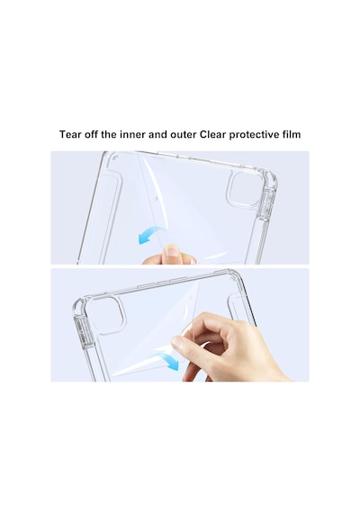 Apple Uyumlu iPad Pro 12.9 3./4./5./6. Nesil Kılıf Kalem Bölmeli Akrilik Şeffaf Ayrılabilir Case 2018-2022 Kılıf