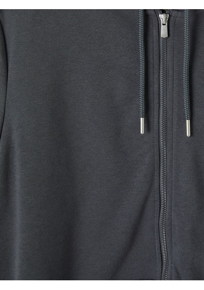 Lcwaıkıkı Classic Gri Kapüşonlu Erkek Fermuarlı Sweatshirt