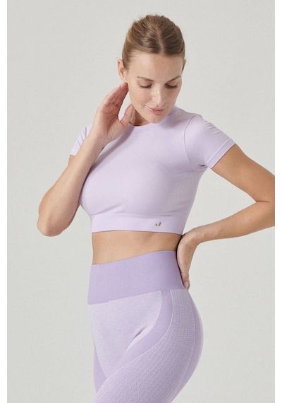 Jerf Captiva Yumuşak Dokulu & Esnek Crop Top Mor