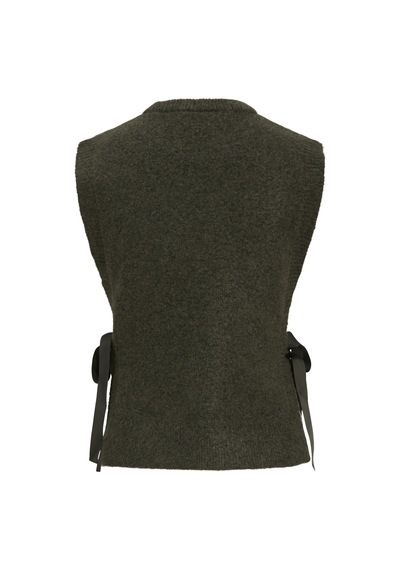 Jack & Jones Kadin Baglama Detayli Triko Yelek - Merrit - 12286297 Grape Leaf