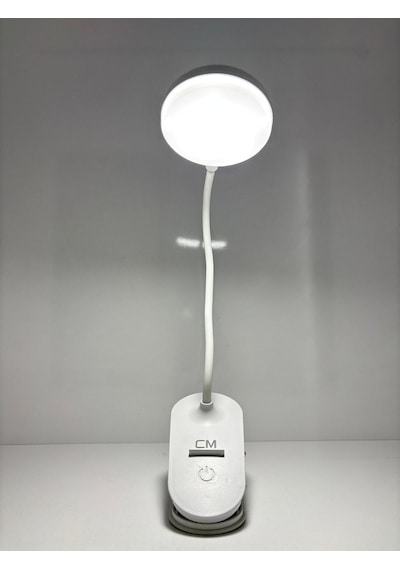 Cm 3 Işık Modlu Led Masa Lambası Mandallı, Usb Şarjlı, Taşınabilir Beyaz
