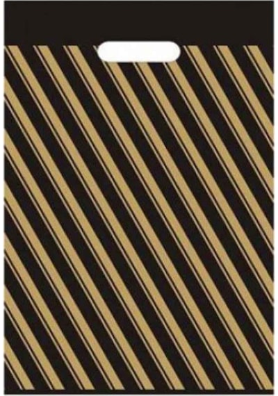 Siyah Çizgili Poşet No 2 26X38 Cm 50 Adet Takviyeli Poşet