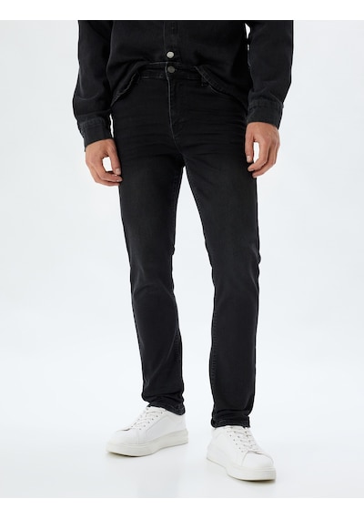 Koton Düğmeli Standart Bel Slim Fit Kot Pantolon - Brad Jean Siyah 5wam40057ıd Siyah