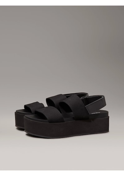 Calvin Klein Flatform Sandal Slıng In Siyah