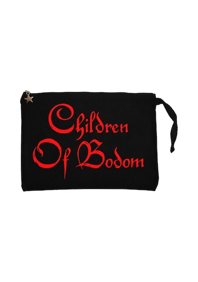 Children Of Bodom Yazı Siyah Clutch Astarlı Cüzdan / El Çantası Siyah