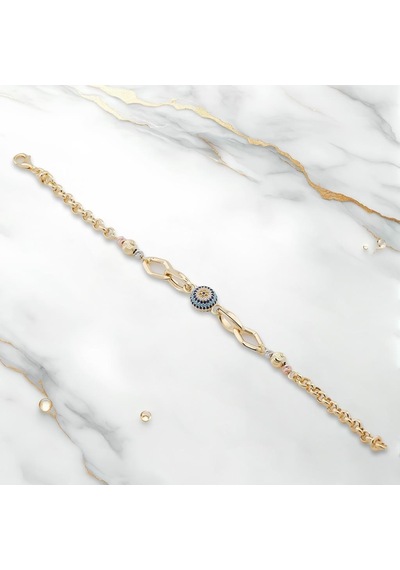 Takıhan Nazar Boncuklu 925 Ayar Gümüş Hallow Bileklik