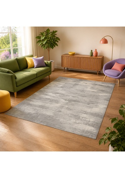 Kartela Halı Vintage Halı Kaymaz Taban Makinede Yıkanabilir Halı Açık Gri - 60 X 90 Cm