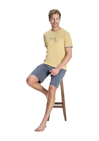Over Sleep By Poleren Over Sleep 2384 Erkek Süprem Şort Yazlık Takım S-m-l-xl Sarı