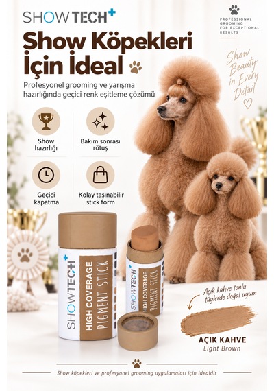Showtech Colour-ıt El Yapımı Pigment Toz Geçici Köpek Tüy Boyası Açık Kahve