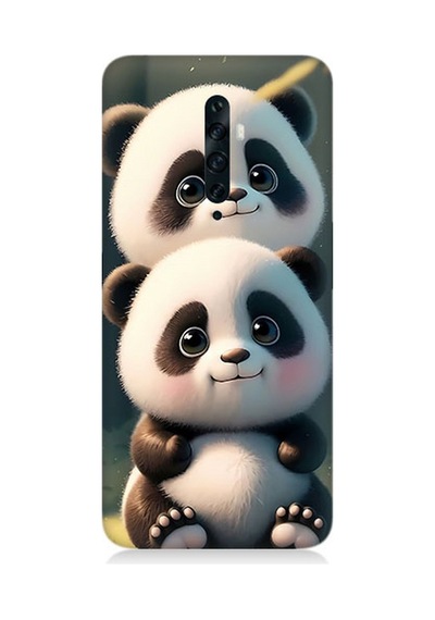 Oppo Reno 2z Uyumlu Silikon Kılıf Sevimli Yavru Pandalar