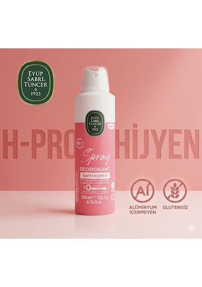 Eyüp Sabri Tuncer Est Soft Kadın Bakım Seti - Spray 200 Ml + Roll-on 75 Ml - Alüminyum Ve Gluten İçermez, H-pro Hijyen