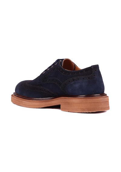 Shoetyle - Lacivert Hakiki Süet Bağcıklı Erkek Ayakkabı 666-3951-1236 Lacivert