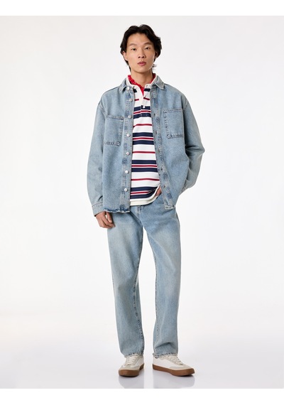 Koton Uzun Kollu Cepli Düğmeli Gömlek Yaka Oversize Jean Gömlek Ceket Açık İndigo 6sam50069nd Koton Uzun Kollu Cepli Düğmeli Gömlek Yaka Oversize Jean Gömlek Ceket Açık İndigo 6sam50069nd