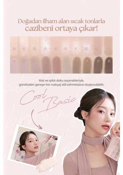 Dasique Mat Ve Işıltılı Tonlardan Oluşan 20 Renkli Far Paleti Mood Shadow Palette 02 Cool Basic 02 Cool Basic
