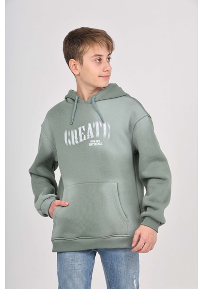 Toontoy Kids Toontoy Erkek Çocuk Pistole Baskılı Sweatshirt Koyu Yeşil