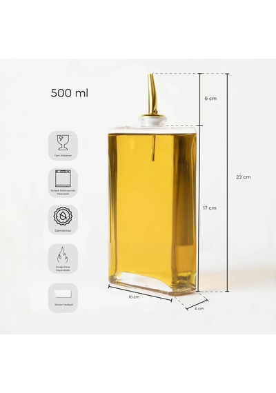 Perotti Molivet 3'lü Silver Kapak Cam Yağdanlık Sosluk Sirkelik 350-500-750 Ml Çok Renkli