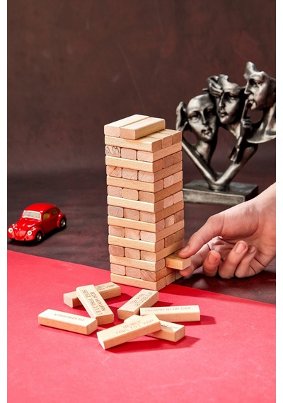 Cezalı Jenga Denge Oyunu Tower Büyük Boy 54 Parça