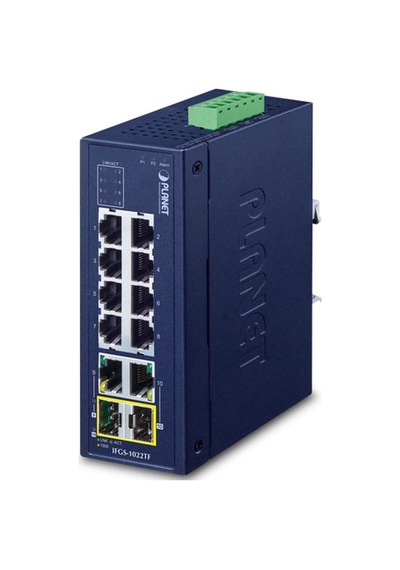 Planet PL-IFGS-1022TF Industrial 8-Port 10/100TX + 2-Port Gigabit