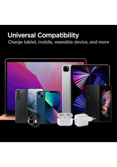 Spigen ACH03717 45w Usb-c 2 Port Mini Adaptör Hızlı Şarj Aleti