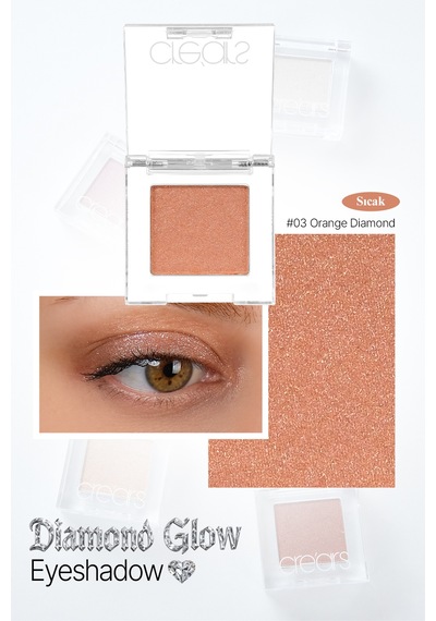 Cre'ars Diamond Glow Eyeshadow 03 Orange Diamond