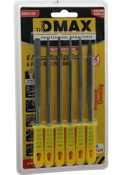 6pcs Mini Çelik Eğe Seti Düz - Yuvarlak - Yarı Dairesel - Kare - Üçgen 5468