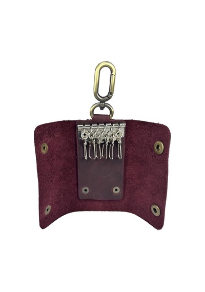 Hakiki Deri Antik Anahtarlık Crazy Bordo