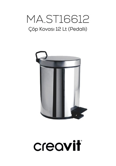 Creavit Çöp Kovası 12 Lt Pedallı Krom