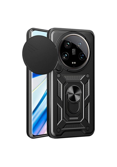 Teleplus Xiaomi Mi 14 Ultra Kılıf Magnetik Standlı Kamera Korumalı Slide Sürgülü Cover Kapak