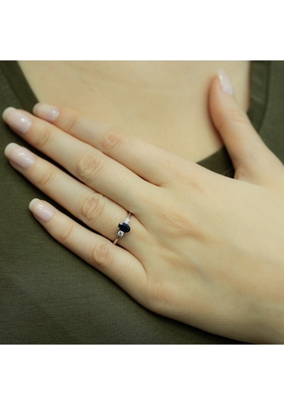 Lova Pırlantalı Oval Safir Yüzük - 1030161