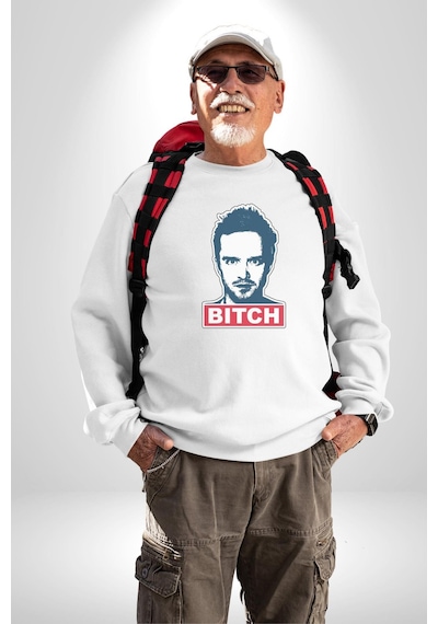 Breaking Bad Unisex Beyaz Baskılı Sweatshirt Beyaz