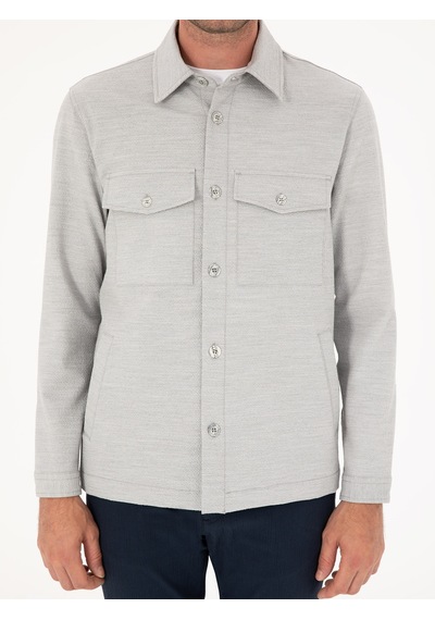 Cacharel Gri Slim Fit Ceket Gömlek