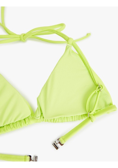 Koton Boyundan Bağlamalı Parlak Üçgen Bikini Üstü Yeşil 5sak10103mm Yeşil