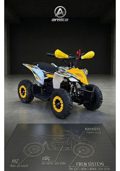 Arnica Çocuk Elektrikli Atv Sarı