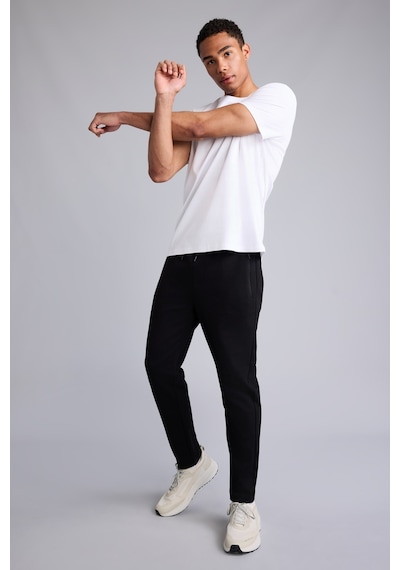 Defacto Slim Fit Fermuarlı Basic Standart Paça Sporcu İnce Jogger Eşofman Altı S3309az26aubk81 Siyah-bk81