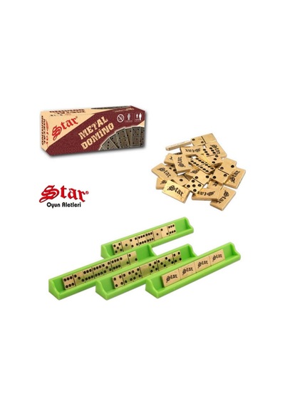 Star Okey Star Domino Zamak Büyük Boy Domino Oyun Seti Metal Domino Taşı Seti Metal 1. Kalite Metal
