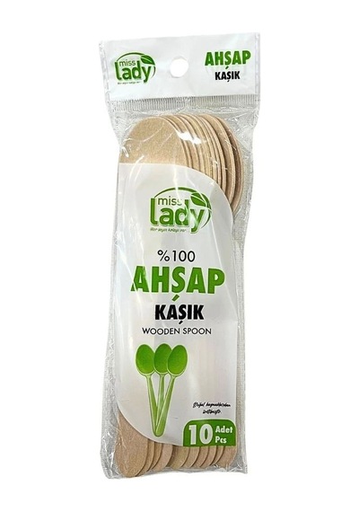 10'li Lüks Ahşap Kaşık