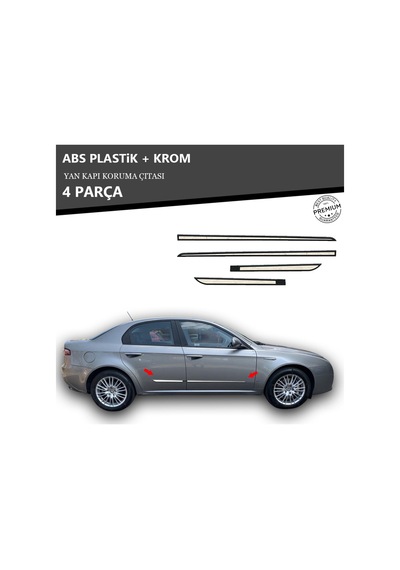Alfa Romeo 159 Yan Kapı Koruma Çıtası Plastik + Krom Unvrslppkçt00080