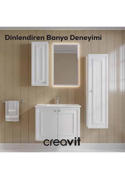 Creavit Kayra Lavabo Dolabı Kapaklı 80cm Mat Beyaz Creavit Kayra Lavabo Dolabı Kapaklı 80cm Mat Beyaz