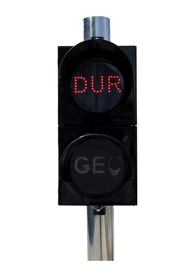 200 mm Ledli Dur/Geç Sinyal Verici - Siyah-578 - 12 VDC