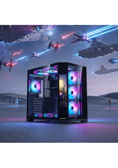 Nova 9.16'' Lcd Ekranlı Hub+kumanda Siyah 7x12cm Argb Pwm Fan Gaming Oyuncu Kasası